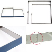 스텐 파베초콜릿 틀 몰드 낮은 사각 가나슈 대형 18cm