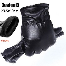 핸드워머 터치스크린 하이킹 Winter PU Leather Gloves Men Women Touchscreen Flexible Plush Velet Warm, 02 B