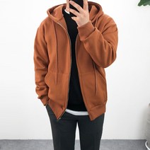 엠클로 오버핏 비비드 3단쭈리 코튼 남여공용 후드집업 8컬러
