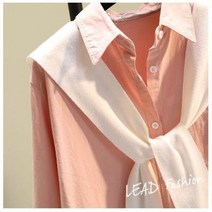 핑크 분홍 블라우스 봄 여름 여성스러운 캐주얼 셔츠 러블리 프릴 심플한블라우스 케이프