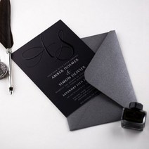압인기 압인 도장 자동 호일 프린트 벨트 카드가 독특한 완전 맞춤형 블랙 양각 럭셔리 웨딩 초대장 카드, Green Paper_Silver Foil