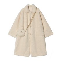 울 패치 오버 남성 클래식 테디자켓 [ 가방] 캐주얼 플러시 자켓 퓨어 컬러 루즈 중간 길이 더블 브레스트 노치