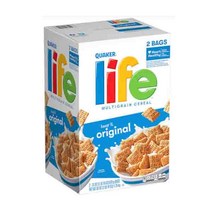 퀘이커 라이프 멀티 그레인 오리지널 시리얼 879g x 2개입 (총 1.75kg) Quaker Life Cereal Original 62 oz, 2개