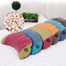 [에코숲라이프] 편백 메밀 자수 반달베개, 레드