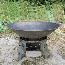 캠핑 화목난로 야외 목재 나무 받침대 겨울 동계 장작 난로, 05. 24cm 용접 장작 화로 40구형 가마솥