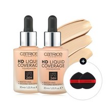 에어 퍼프 캐트리스 HD 리퀴드 커버리지 파운데이션, 002호 포슬린베이지