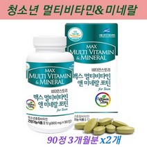 성장기 청소년 멀티비타민미네랄 종합 영양제 멀티비타민 13종 B군 A C E D K 엽산 나이아신 판토텐산 비오틴 미네랄4종 아연 구리 망간 요오드 초유단백 아미노산 dha 복합, cms여섯달분량, 복합멀티영양제대용량
