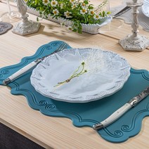 VBC까사 실리콘 식탁매트(직사각) 바로크 6color, 크림