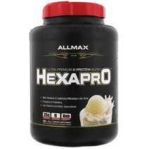 올맥스 뉴트리션 Hexapro 울트라-프리미엄 6가지 단백질 혼합물 프렌치 바닐라 2.27kg(5lbs), 1개