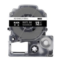 6/9/12mm 라벨 테이프 SS12KW 엡손 Lw400 LK-4WBN 카트리지 레이블 작동 LW-300 500 600P 700 메이커, 10 white on black_04 18mm