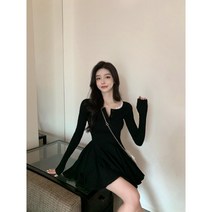 여성용 가을신상 슬림핏 레이스 원피스 미니 원피스