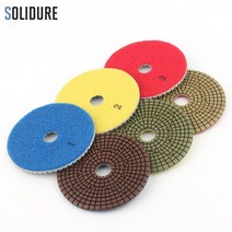 대리석 연마패드 그라인더 연마석 돌날 절단석 3 개/대 100mm 4 인치 습식 단계 연마 패드 3.0mm 두께 다이아몬드 화강암 도구 콘크리트 연삭, [04] Grit 1-Grit 2-Grit 3, [01] 4 인치