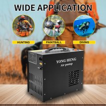 YONGHENG YH-QB12-S Pcp 공기 압축기 자동 정지 고압 내장 전원 어댑터 스쿠버 다이빙 300Bar 4500Psi, 02 110V
