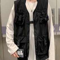 큰 포켓 오버핏 스트릿조끼 낚시조끼 단체복 캐주얼_128qb