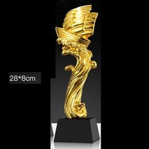 트로피 미니 우승 시상식 졸업 골프 축구 트로피 골드 도금 수지 트로피 하단 크리스탈 커스텀 창의력 친, 16 Q