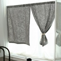 모모 린넨 주방 창문 가리개 커튼/바란스/4colors