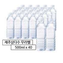 제주삼다수 무라벨 유라벨 330ml 500ml 2L 택1 삼다수 생수 물, 제주삼다수 무라벨 500ml x 40개
