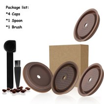 Nespresso Vertuo VertuoLine 캡슐과 호환되는 재사용 리필 가능 캡 Next 용 식품 등급 실리콘 뚜껑, 4Caps