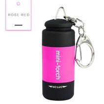 미니 토치 0.3w usb 충전식 led 토치 야간 손전등 키 체인 라이트 led 손전등 방수 캠핑 포켓 토치, 분홍색