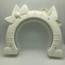 새로운플라스틱 2 in 1 고양이 개 문 헤어 브러시 보안 플랩 게이트 홈 동물 애완 무료 액세스 도어 안전, [02] white