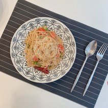 [1+1] pvc 식탁매트 플레이팅 방수 모던 북유럽 스트라이프 테이블 매트 2color, 블랙 2p