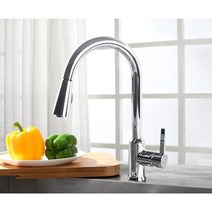 kohler 콜러 하단 풀 아웃 주방 수전, K-21367T-4-CP 와이드 핸들