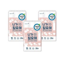 깨끗한나라 니가 필요해 화장지 30롤 X 3팩 세트 총 90롤, 없음