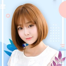앞머리 통가발 보브컷 여자단발 스타일 단발머리, 블랙