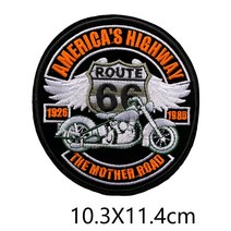 오토바이 바이크 와펜 route66 할리 오바로크 패치 자수, 루트 66 S