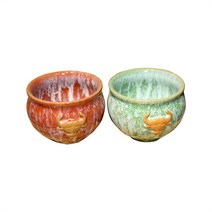 균자 고급 자기 그릇 오차컵 가마속 변화가 무한한 오차 도구 세트 도자기 간약한 가든 풍격 순수공 가정 및 개인용 기념품 수장급 중국 5대 유명 자기, 8개, 균자 복숭아 자기 그릇 취녹색