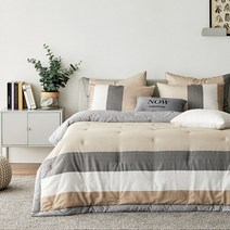 [소프라움] 라떼 면모달 차렵이불 베개세트 싱글