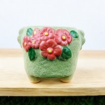 오루망 예쁜 베란다 수제 원형 작은 소형 다육이 화분 95번 6종 세트, 95번 초록