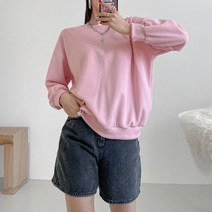 인미 무지 기모 레이어드 맨투맨 (7color)