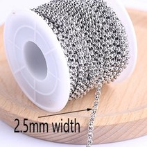 철사 Onwear 10 미터롤 2mm 3mm 원형 볼 스테인레스 스틸 보석 체인 diy 도매 목걸이 만들기 21, type025