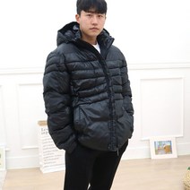 워너빅 남자 경량 패딩 후드 빅사이즈 숏패딩