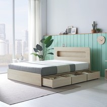 규수방 프리미엄 LED서랍형침대 핸드폰 충전 콘센트 내장 301모델, 303서랍형(그레이), 슈퍼싱글, 호텔용 벨런스본넬 그레이