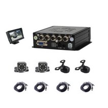 외장형블랙박스 차량용블랙박스 DVR 4CH 자동차 Avto 교육 4 카메라 비디오 등록자 채널 트럭 레코더 등록 MDVR, KIT F+아무도
