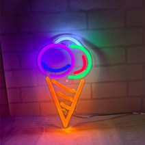 야외 네온 사인 led 간판 커피숍 카페 인테리어 전광판 오픈사인 영업중 보드, 아이스크림