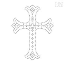 유아루체 꽃 십자가 (Fleurie cross) - 큐빅 핫픽스 모티브