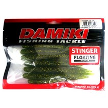 다미끼 스팅거 플로팅 4인치 배스낚시 웜, 304 WATERMELON BLACK