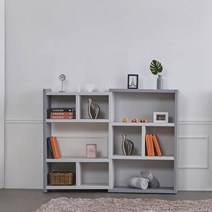 Sunshine 사이즈조절 확장형 책장 길이조절 선반 오픈 서랍 책꽂이, 진그레이