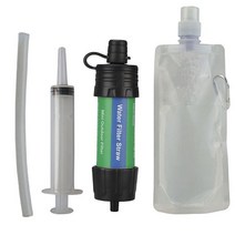 캠핑 도구 정수기 필터와 물 주전자 야외 스포츠 생존 비상 용품 필터 여과 시스템 병, Black Green_CHINA