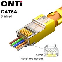ONTi 10/50/100pcs CAT5E CAT6 플러그 RJ45 커넥터 네트워크 케이블을 통한 50U 금도금 엔드 패스 모듈러 8, 07 CAT6A Gold_02 50pcs