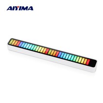 AIYIMA 음악 스펙트럼 LED 오디오 레벨 표시기 앰프 VU 미터 스테레오 음성 앱 제어차량플레이어 분위기 램프용 RGB