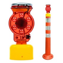 LED 탄력봉형 쏠라 경고등 / 차선 규제봉 경광등 공사장 깜빡이 태양열 충전 유도등 도로 안전용품 규제봉용