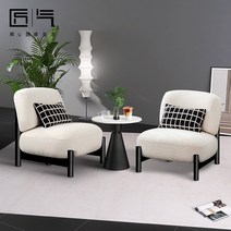 편한 미니 카우치 1인용 쇼파 장인 정신 패브릭 소파 커피 테이블 조합 현대적인 거실 싱글 디자이너 리셉션 작은 발코니 레저 의자, [08] 장인정신과 맞춤 제작 베개, [01] 콤비네이션