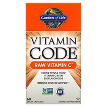 Garden of Life (가든 오브 라이프) Garden of Life Vitamin Code RAW Vitamin C 비건 캡슐 60정, 5개