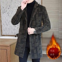 DFMEI 겨울 기모에 도톰한 모직 코트 남자 하프 트렌치코트코트