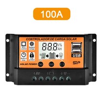 솔라 충전 컨트롤러 12V/24V MPPT/PWM 10a-100a 패널 듀얼 USB 포트 자동 Paremeter 조절 전기 장비 도구, 10 100A