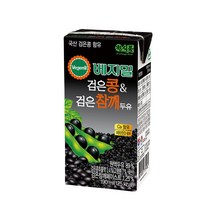 베지밀 검은콩과 검은참깨 두유, 190ml, 48개